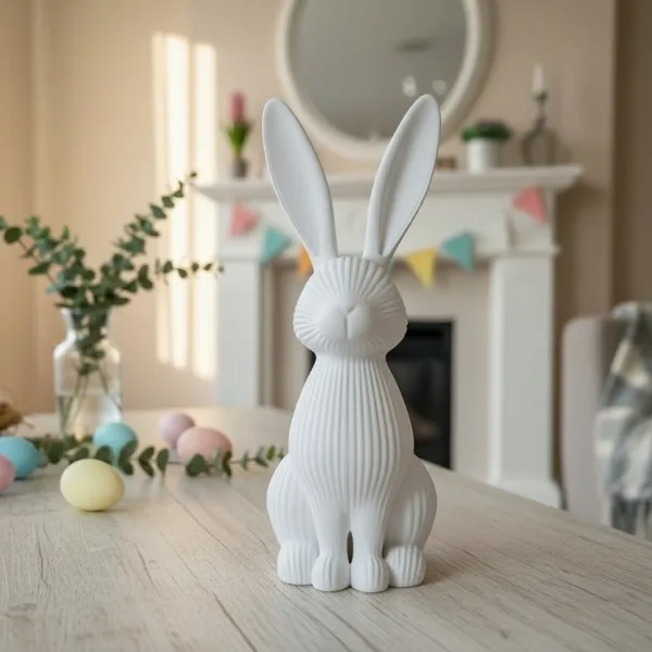 Ribbed Easter Bunny Sculpture
