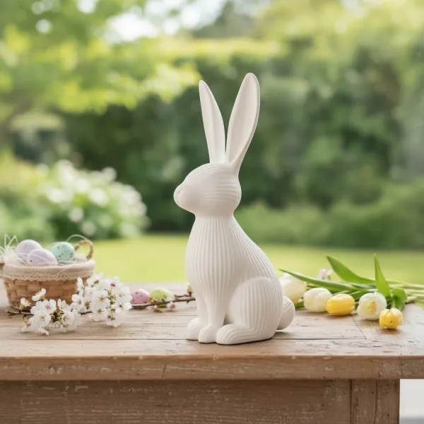Ribbed Easter Bunny Sculpture