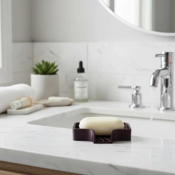 Curved Soap Dish with Drain