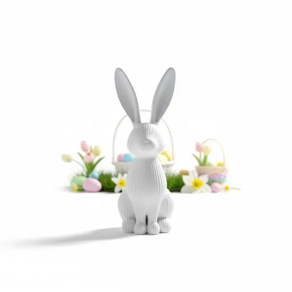 Ribbed Easter Bunny Sculpture