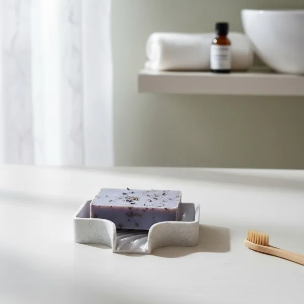 Curved Soap Dish with Drain