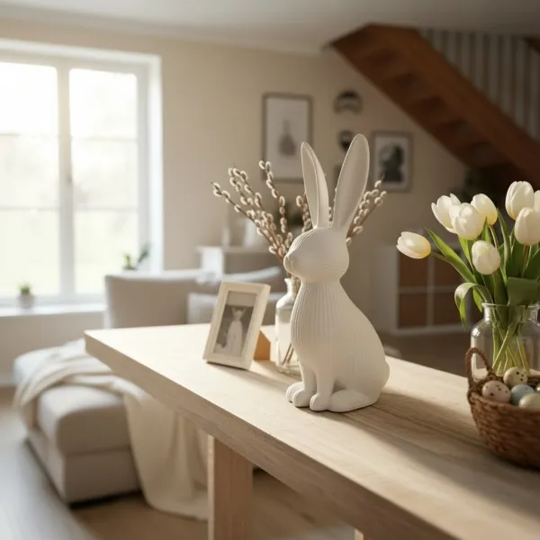 Ribbed Easter Bunny Sculpture