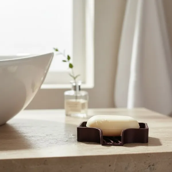 Curved Soap Dish with Drain