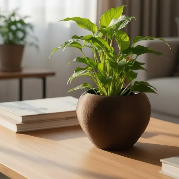 Self-Watering Plant Pot, Hammered Finish