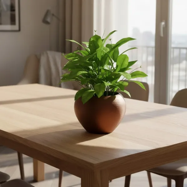 Self-Watering Plant Pot, Hammered Finish