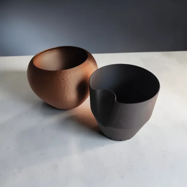 Self-Watering Plant Pot, Hammered Finish