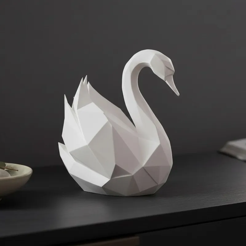 Low Poly Swan Sculpture