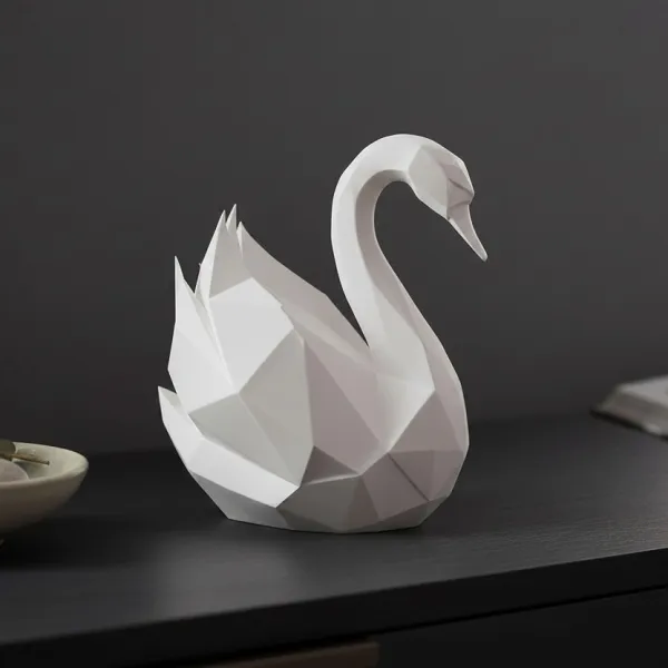 Low Poly Swan Sculpture