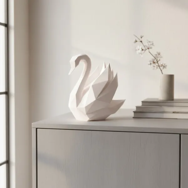 Low Poly Swan Sculpture