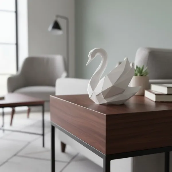 Low Poly Swan Sculpture