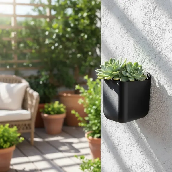 Wall-mounted rectangular planter