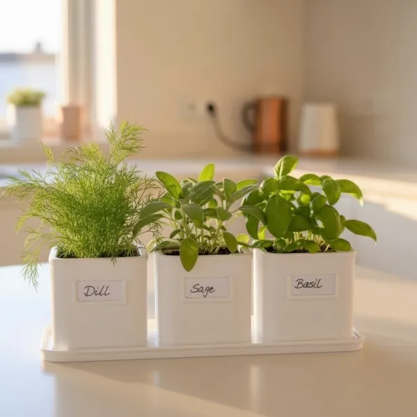 Herb Pot Set with Saucer Tray