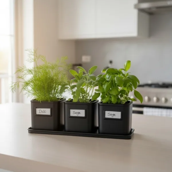Herb Pot Set with Saucer Tray