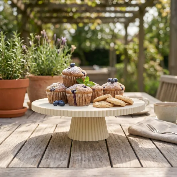 Ribbed cake stand
