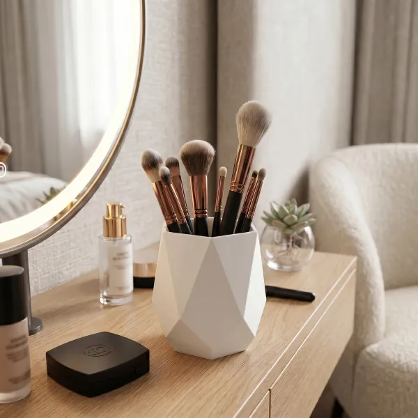 Geometric Makeup Brush Holder
