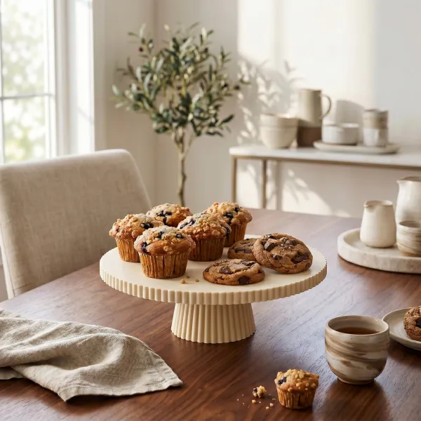 Ribbed cake stand