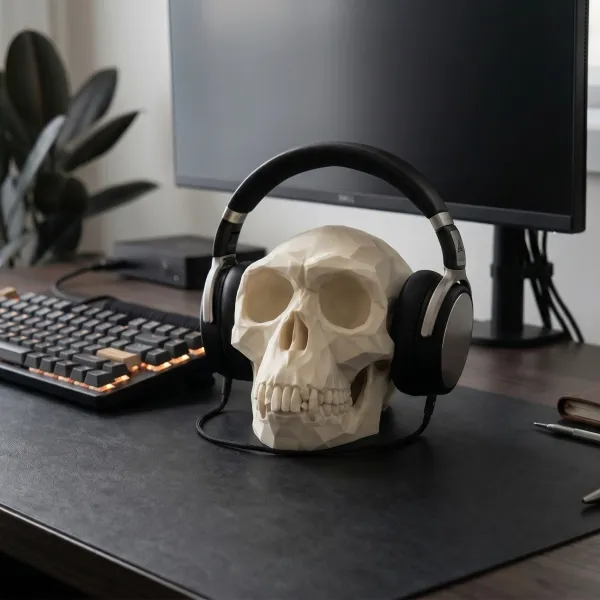 Low Poly Monkey Skull Sculpture