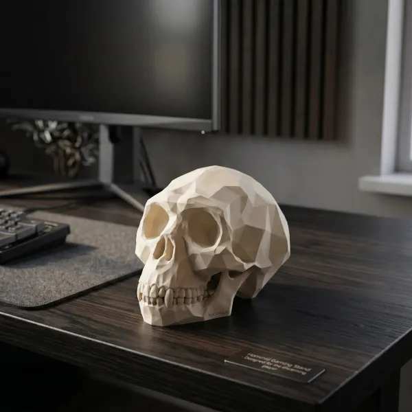 Low Poly Monkey Skull Sculpture