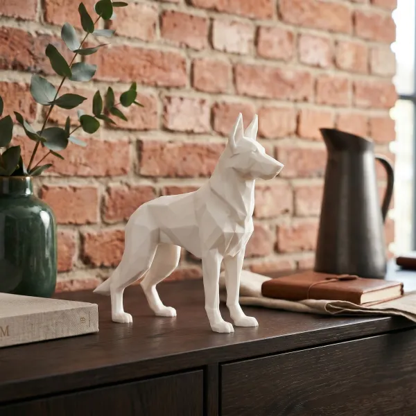 Low Poly German Shepherd Sculpture
