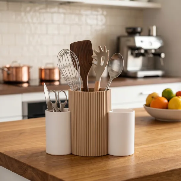Three-Cup Utensil Caddy