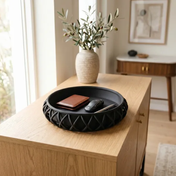 Basket-weave key tray