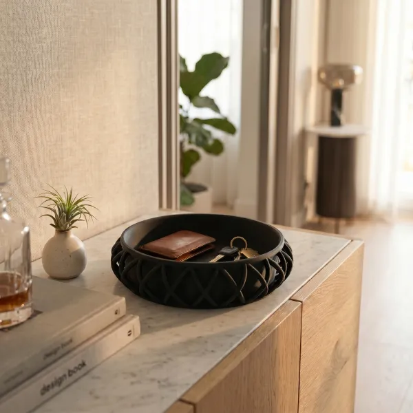Basket-weave key tray