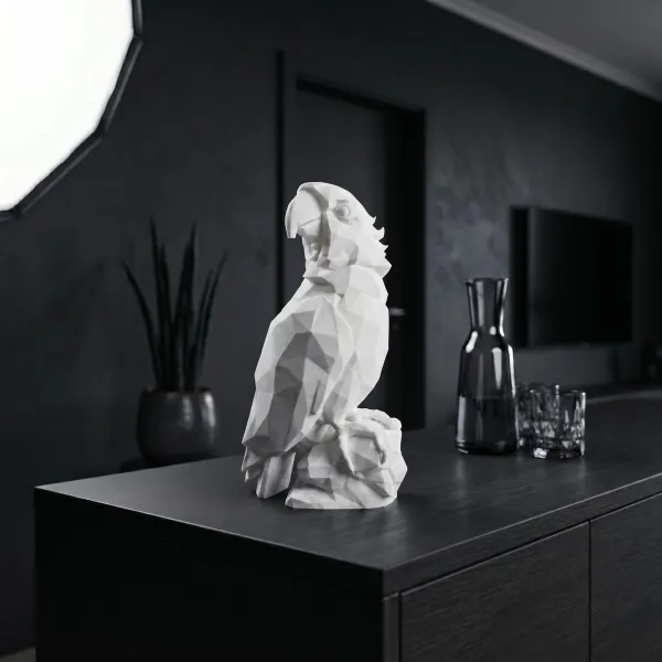 Low Poly Parrot Sculpture