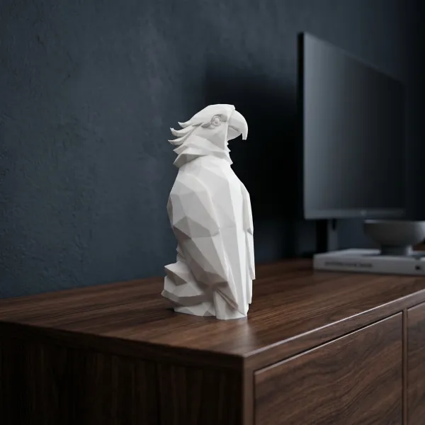 Low Poly Parrot Sculpture