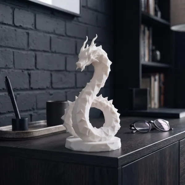 Low Poly Hydra Dragon Sculpture