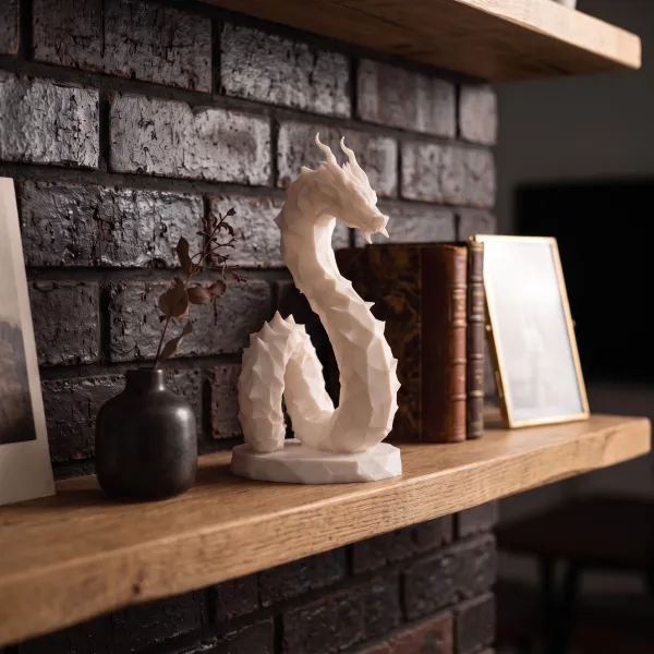 Low Poly Hydra Dragon Sculpture