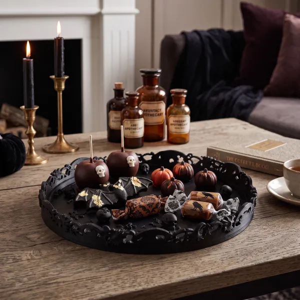 Gothic Tray with Skulls and Ornamentation