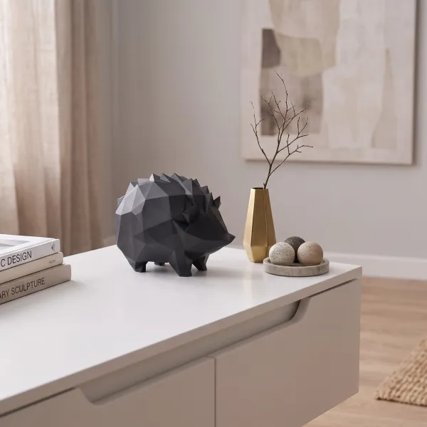 Low-poly Hedgehog Sculpture