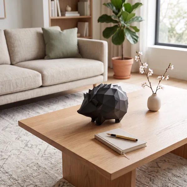 Low-poly Hedgehog Sculpture