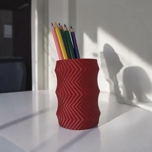 Rolling Gear Ribbed Pencil Holder & Toothbrush Cup