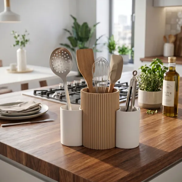 Three-Cup Utensil Caddy