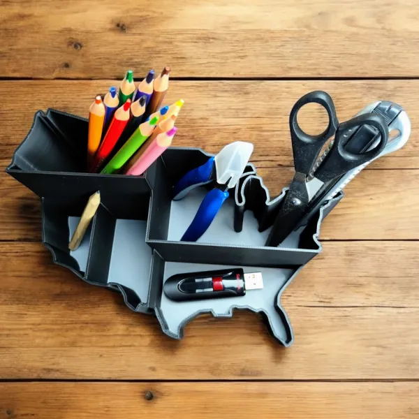 USA-Shaped Desk Organizer