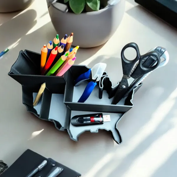USA-Shaped Desk Organizer