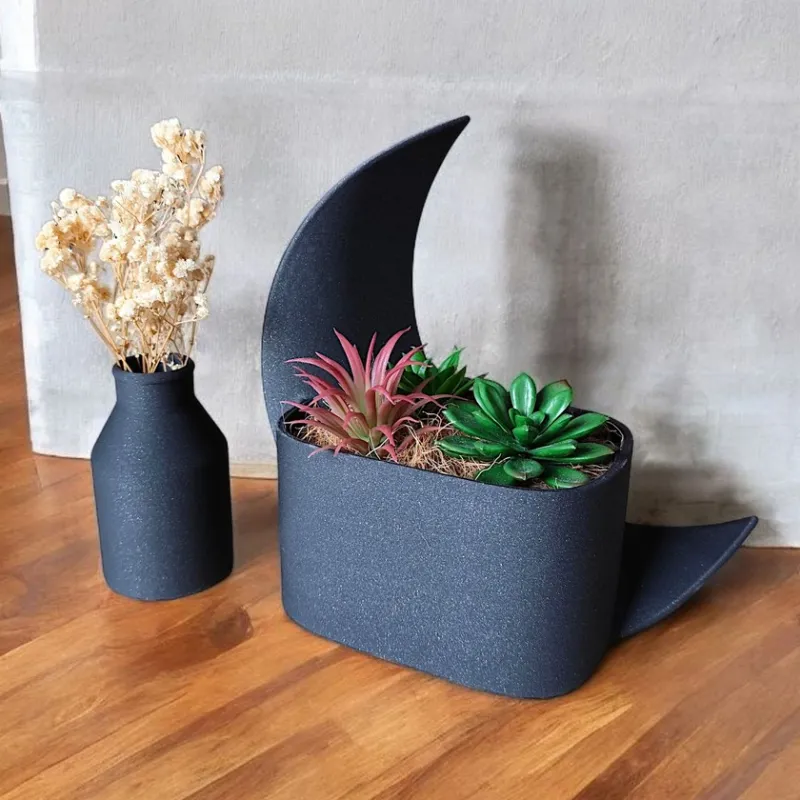 Crescent Planter and Vase Set
