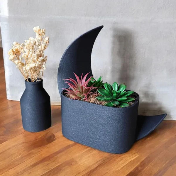 Crescent Planter and Vase Set