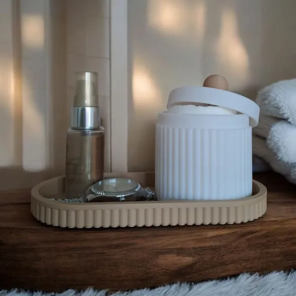 Ribbed Jewellery and Bathroom Organiser Set