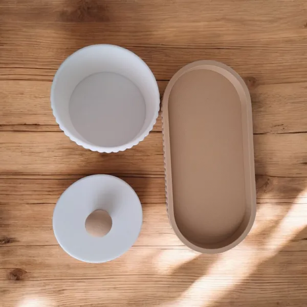Ribbed Jewellery and Bathroom Organiser Set