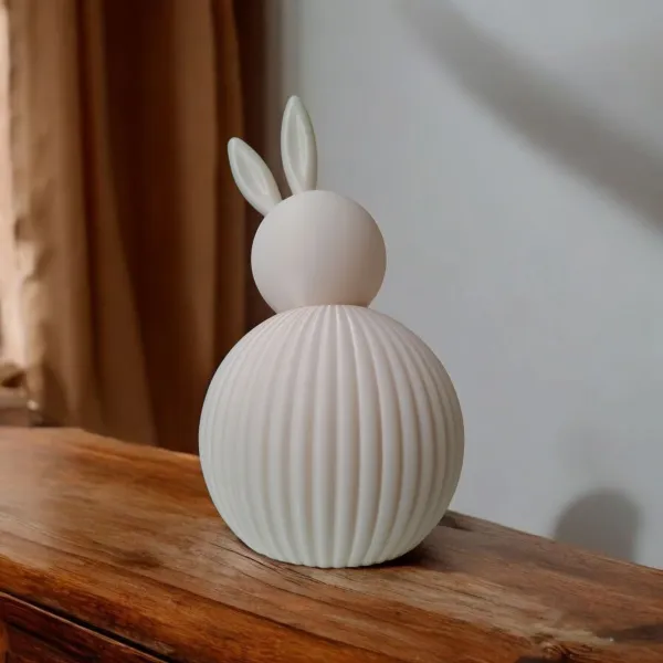 Ribbed Bunny Pair, Mother and Little One