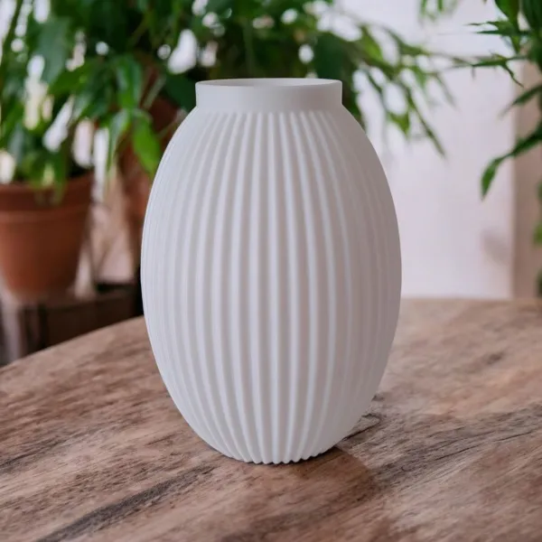 Ribbed Bulbous Vase
