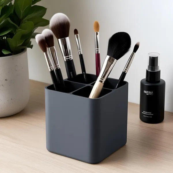 Four-Compartment Makeup Brush Holder