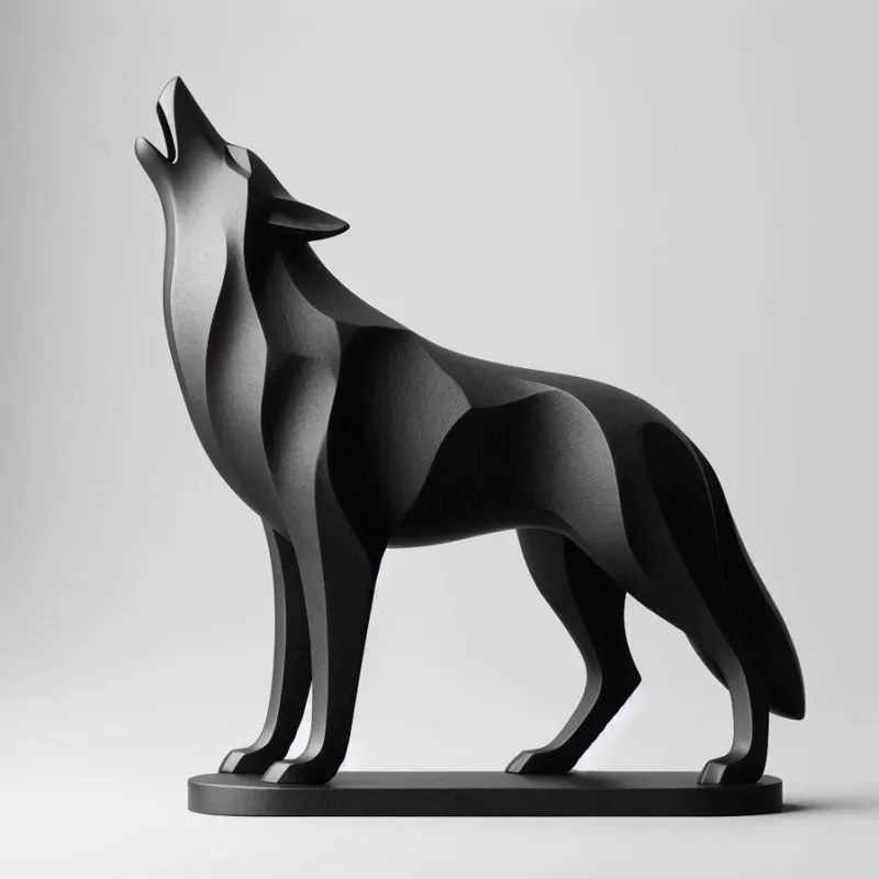 Sculpture #20 - Standing Howling Wolf