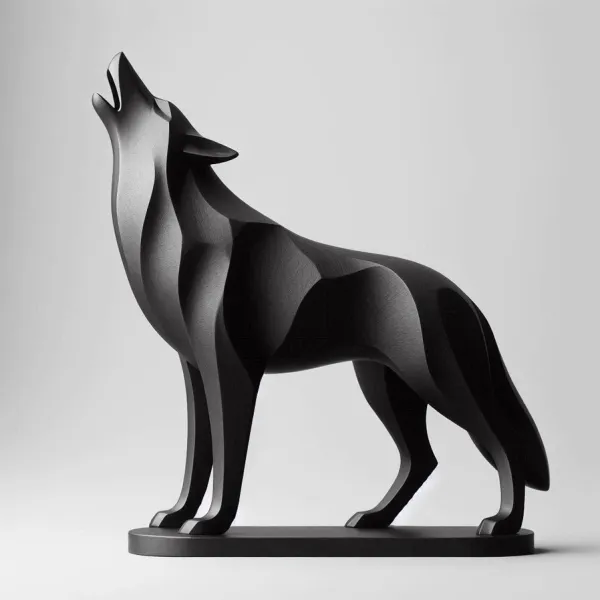 Sculpture #20 - Standing Howling Wolf