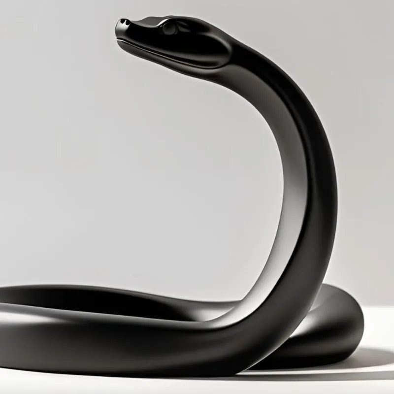 Sculpture #23 – Minimalist Snake "Black Mamba"