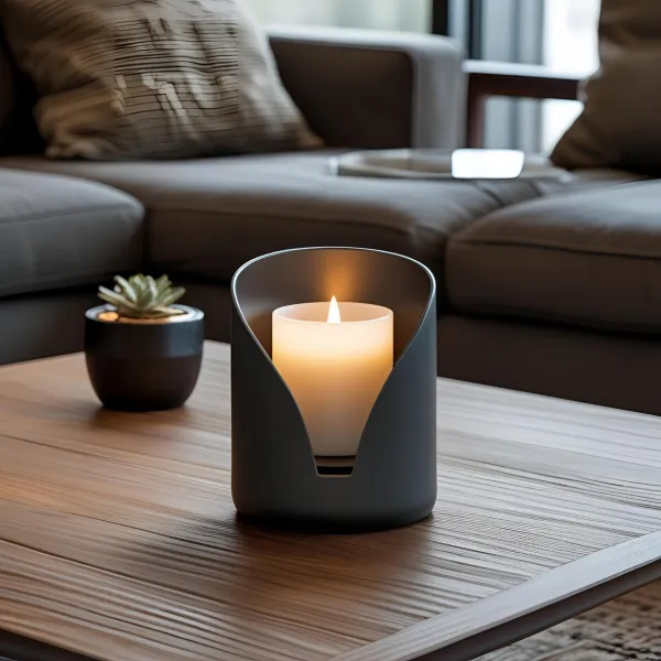 Pillar Candle Holder with Beveled Top