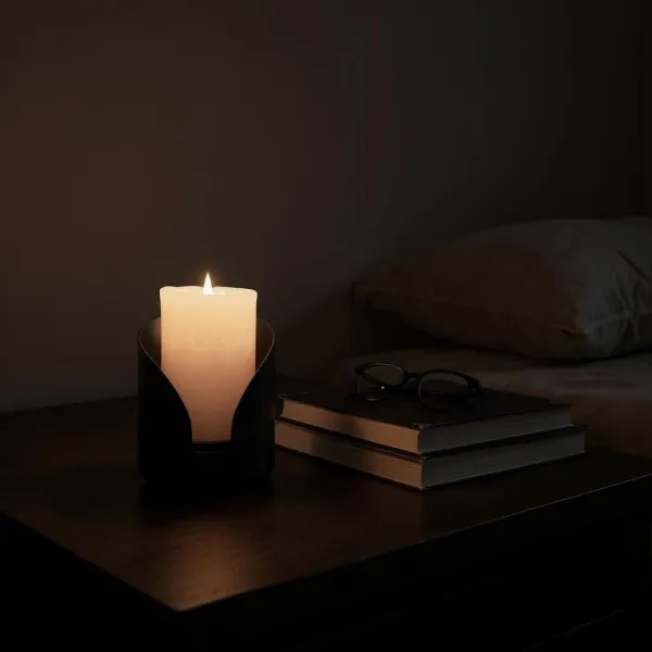 Pillar Candle Holder with Beveled Top