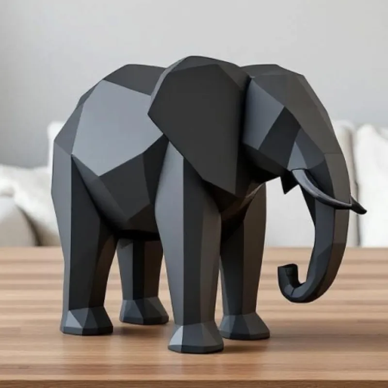 Low Poly Elephant Statue